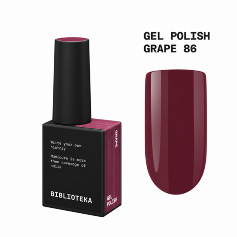 Гель-лак Biblioteka Duo №86 Grape Приглушений виноградно-бордовий 10 мл