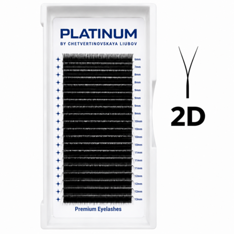 Вії-пучки Platinum YY-Double чорні 20 ліній 2D Mix C 0.07 6-13 мм