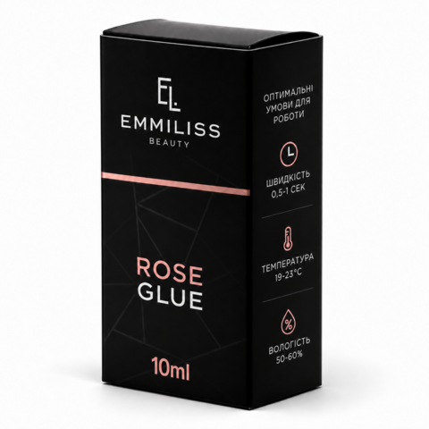 Клей для нарощування вій Emmiliss Rose 0.5-1 с 10 мл чорний