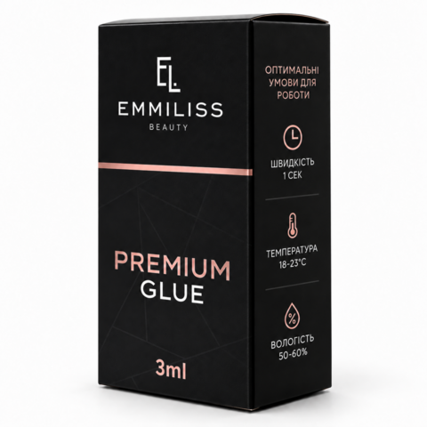 Клей для нарощування вій Emmiliss Premium 1 с 3 мл чорний