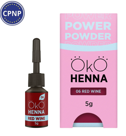 Хна для брів OKO Power Powder №06 5 г, red wine УЦІНКА термін придатності до 11.2026