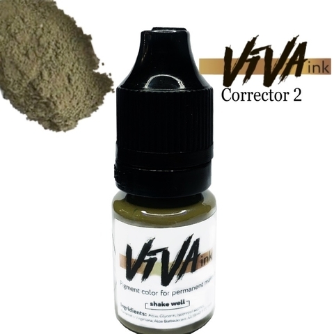 Пігмент Viva Corrector 2 Olive для перманентного макіяжу, 6мл