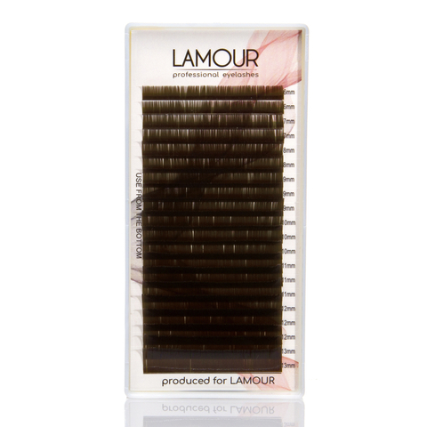Вії Lamour Mix темно-коричневі D/0,07/7-12мм