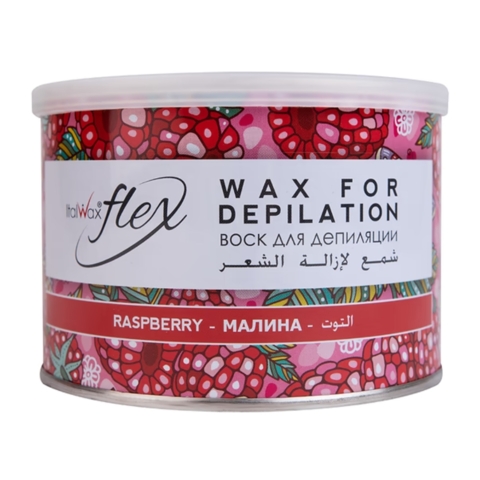 Воск ItalWax Flex в банке 400 мл, малина