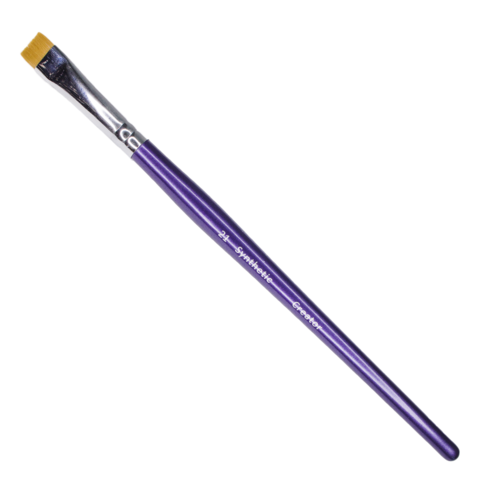 Пензлик Synthetic #21 CREATOR для брів широкий прямий, синя ручка