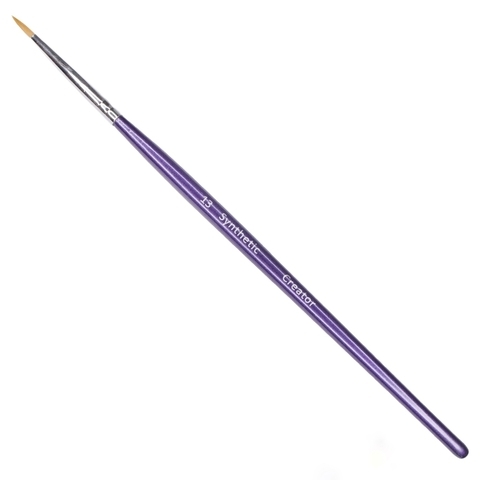 Пензлик Synthetic #13 CREATOR тонкий круглий, синя ручка