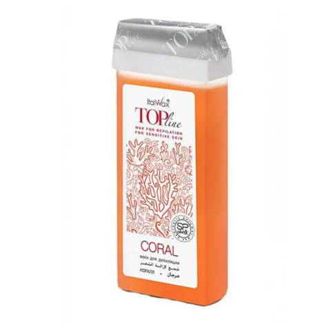 Воск ItalWax Top Line в картридже с роликом 100 мл, коралл