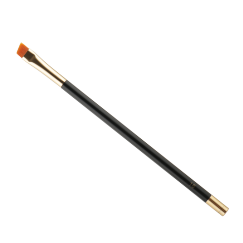 Пензлик Nikk Mole №16 для фарбування брів, ручка чорна, скошений