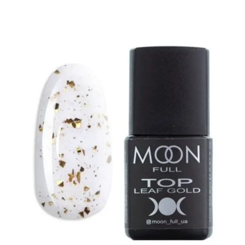 Топ без липкого слоя Moon Full Leaf white gold, 8 мл