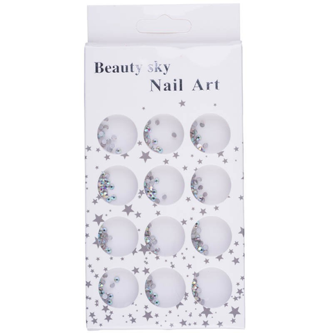 Камінці для декору різного розміру Beauty Sky, сріблясті