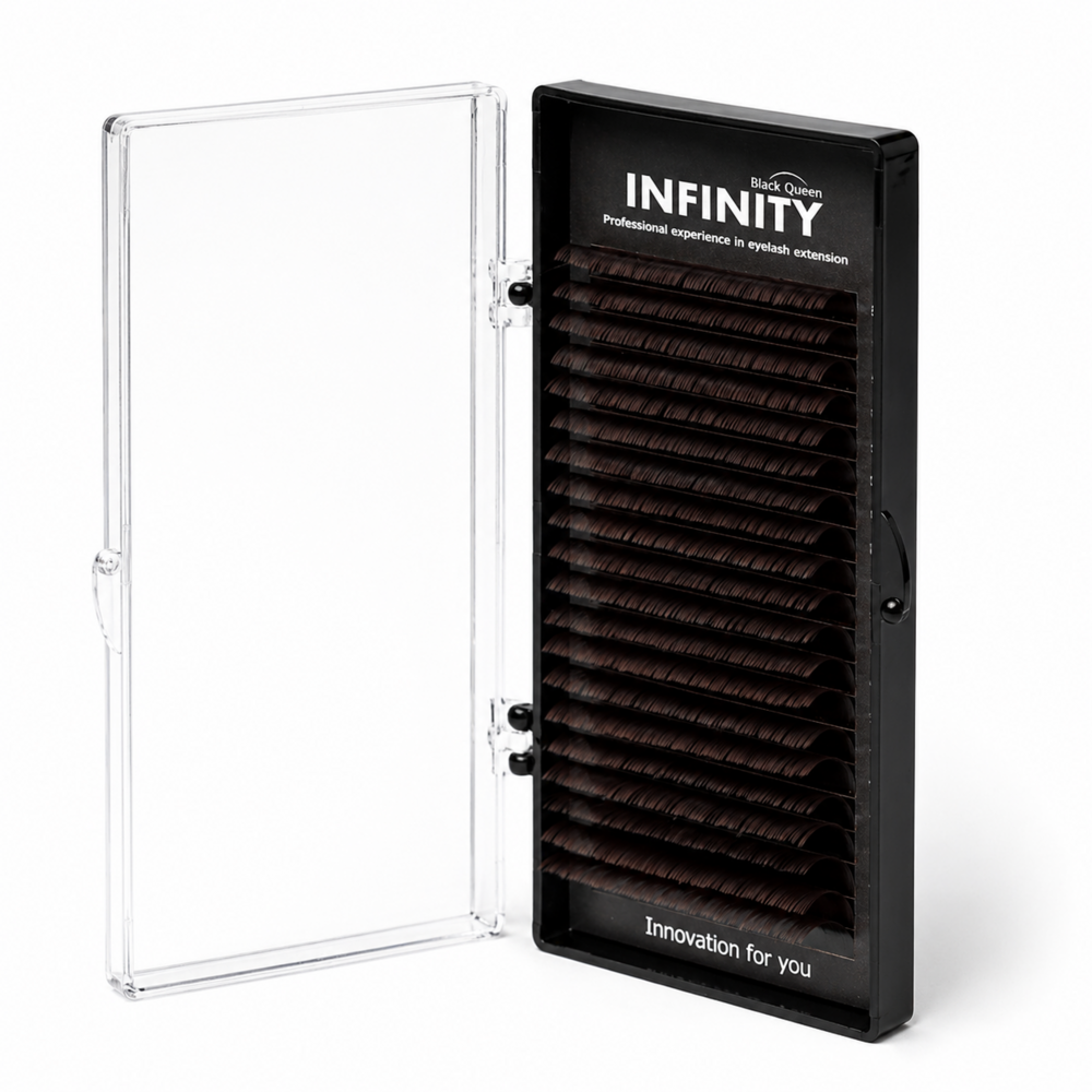 Вії Infinity темний шоколад 20 ліній Mix C 0.07 8-12 мм, фото 1