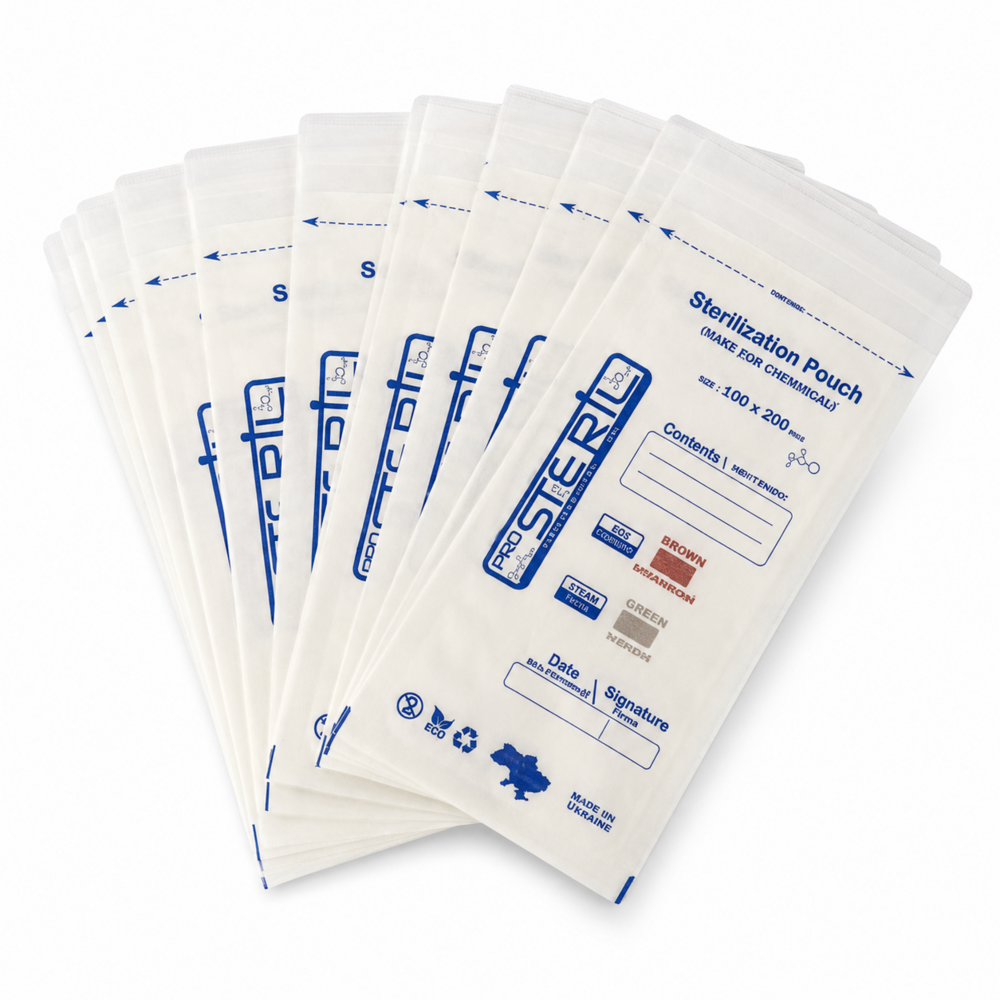 Пакеты для стерилизации ProSteril, 100*200 PK W, Белый Крафт (100шт/уп), фото 3