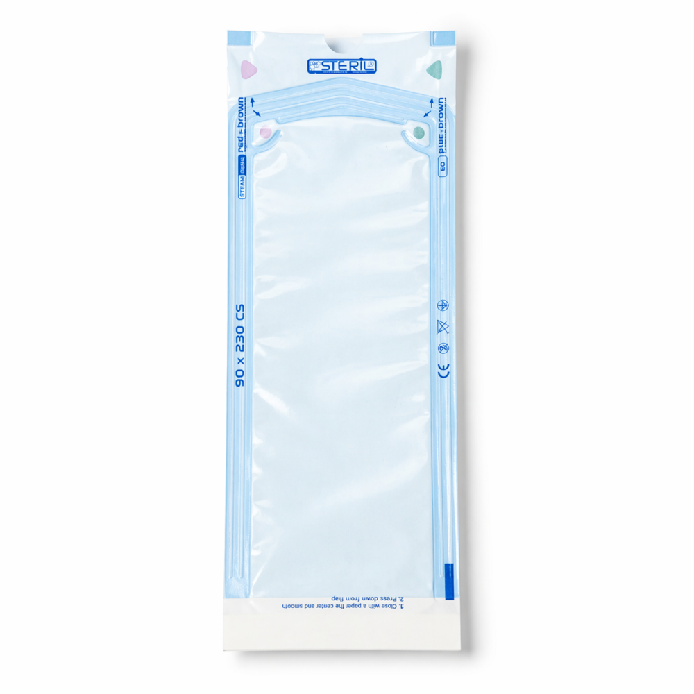 Пакети для стерилізації парою ProSteril, 90*230 СS, комбіновані прозорі (200шт/уп), фото 2