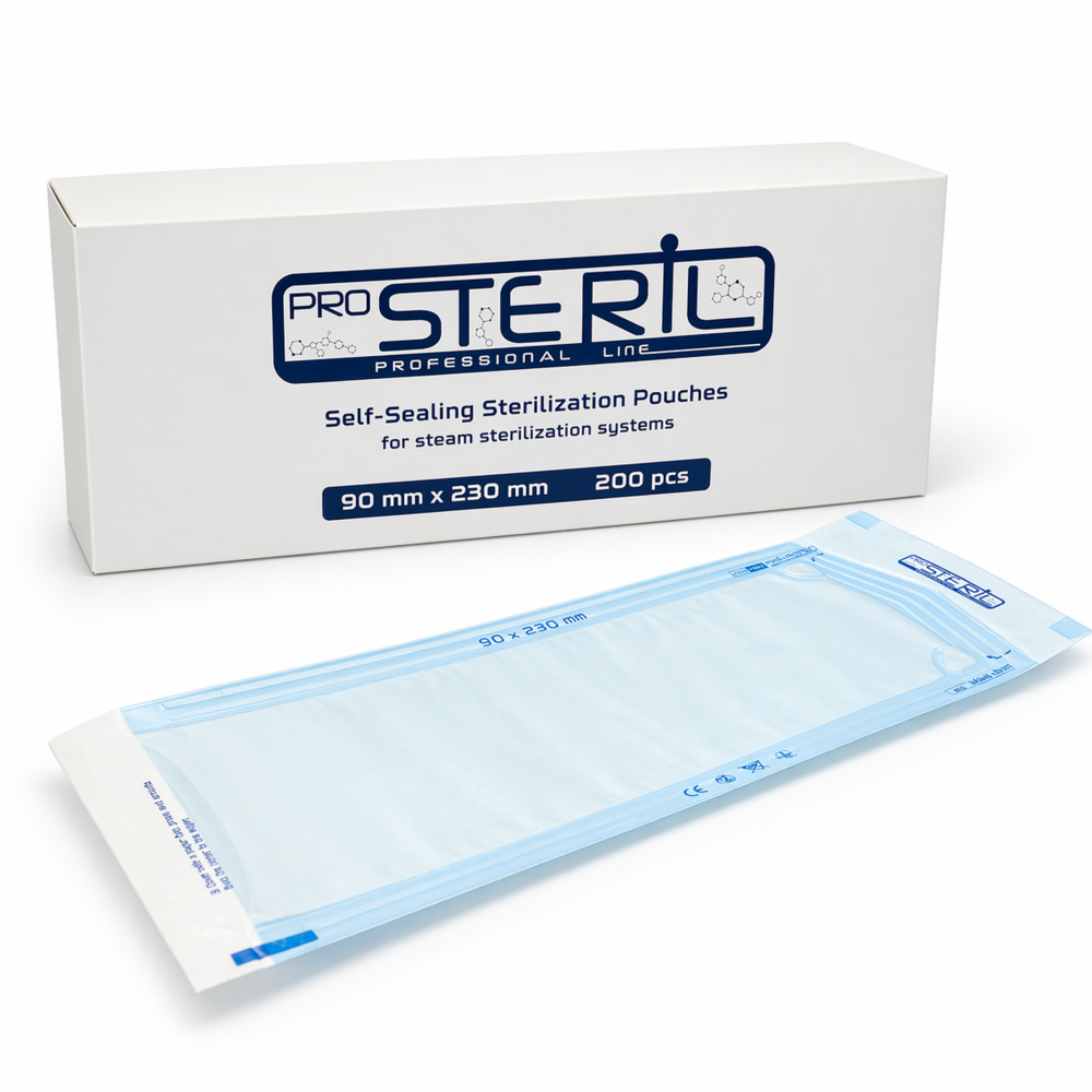 Пакети для стерилізації парою ProSteril, 90*230 СS, комбіновані прозорі (200шт/уп), фото 1