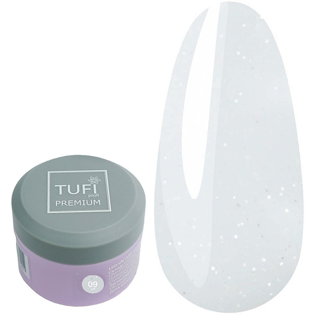 Гель моделюючий з шимером TUFI profi Premium №09 White Frost LED/UV, 30 г