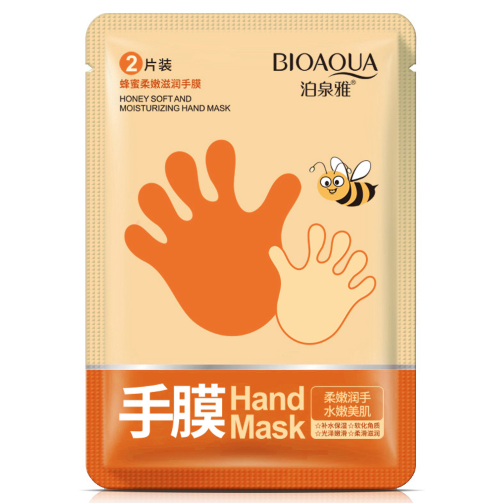 Маска-рукавички для інтенсивного зволоження з екстрактом меду Bioaqua Honey Soft and Moisturizing Hand Mask (1 пара), 35 г