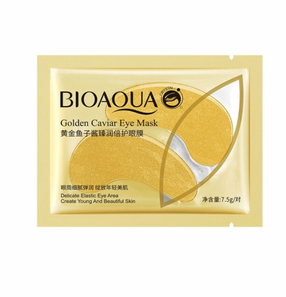 Патчи гидрогелевые для глаз с золотом и икрой Bioaqua Golden Caviar Eye Mask, 7.5 г