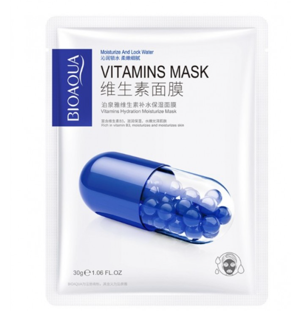 Маска для лица с витамином B3 Bioaqua Vitamins Hydration Moisturize Mask, 30 г