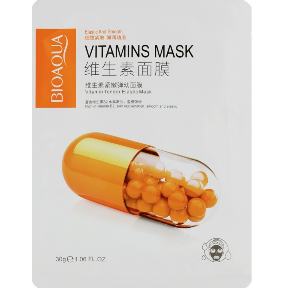 Маска для обличчя з вітаміном В2 Bioaqua Vitamins Moisturizing Mask, 30 г