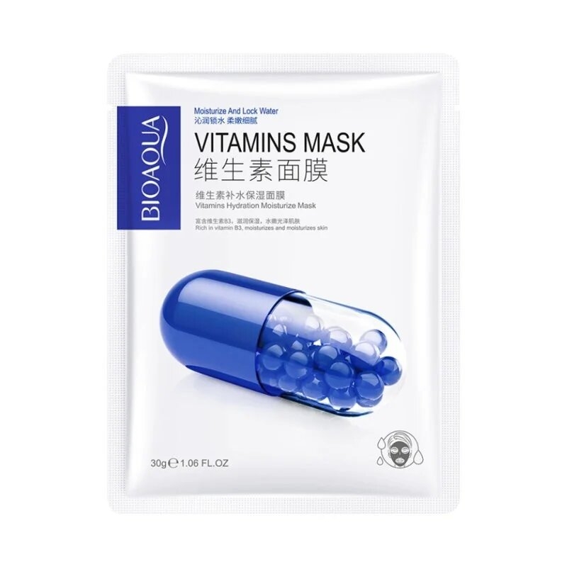 Маска для обличчя з вітамінами Bioaqua Vitamin Moisturizing Rejuvenation Mask, 30 г