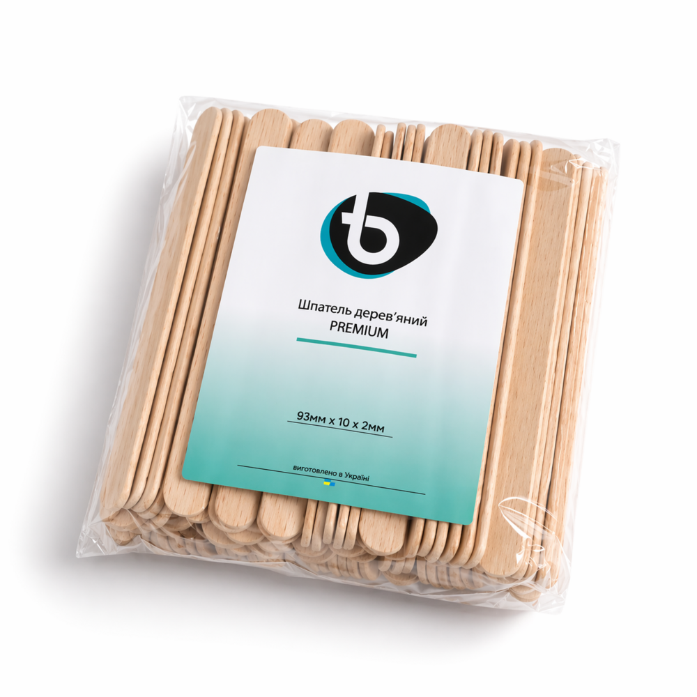 Шпатель дерев’яний Premium 93*10*2 (50 шт/уп), фото 1