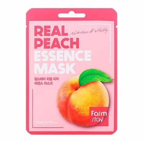 Маска тканинна освіжаюча з екстрактом персика для обличчя FarmStay Real Peach Essence Mask, 23 мл