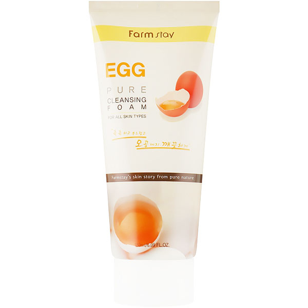 Пінка очищаюча з яєчним екстрактом для обличчя FarmStay Pure Cleansing Foam Egg, 180 мл