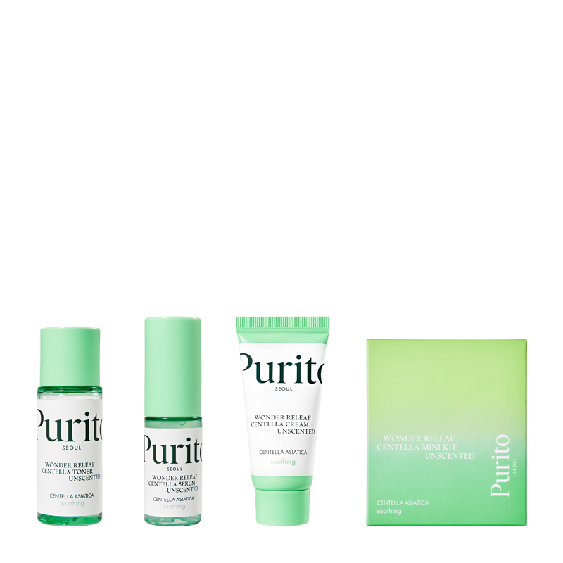 Набір мініатюр засобів з центеллою без олій Purito Seoul Wonder Releaf Centella Mini Kit Unscented