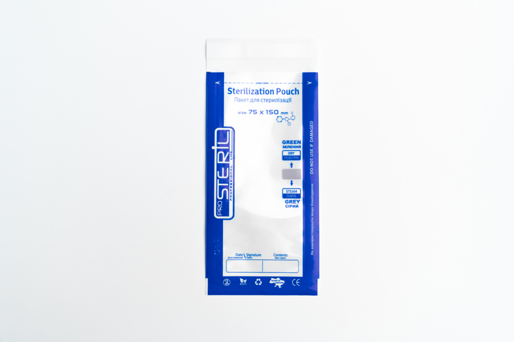 Пакети для стерилізації ProSteril Premium, 75*150 СP W, комбіновані прозорі універсальні (100шт/уп), фото 2