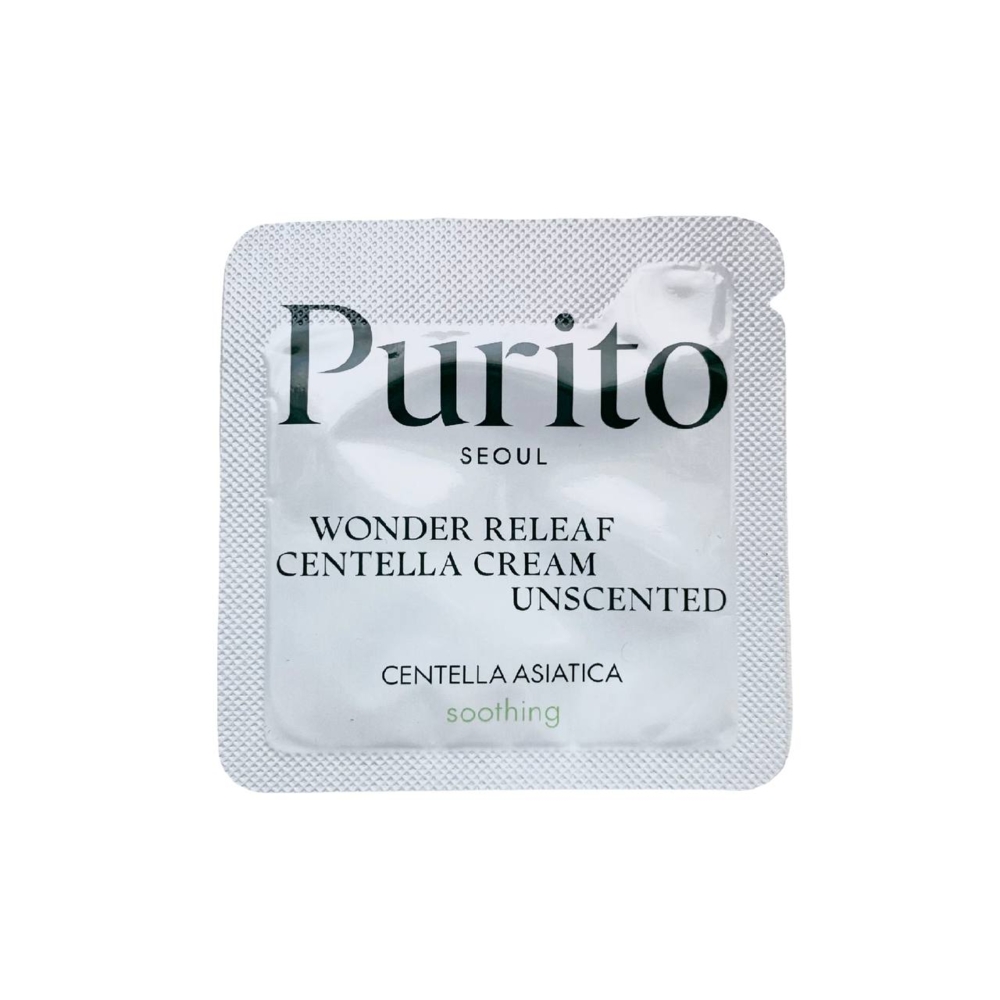 Крем для чувствительной кожи с цинтелой без эфирных масел Purito Centella Unscented Cream (тестер), 1 мл