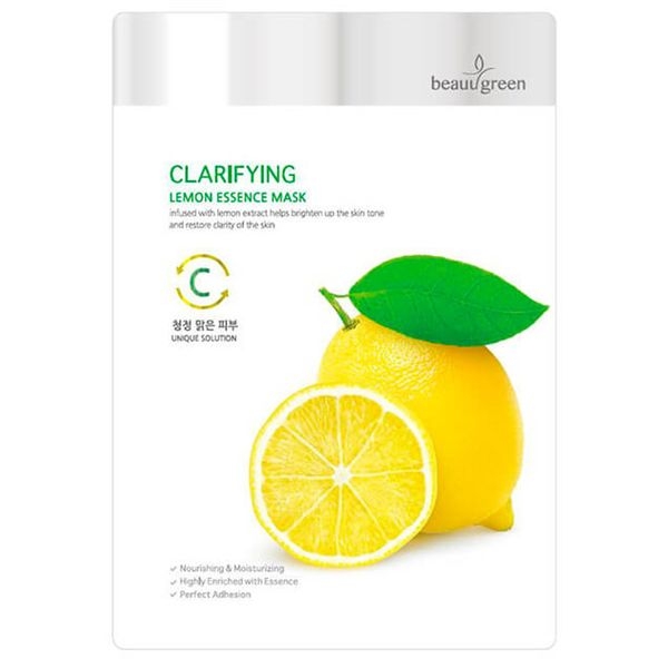 Маска тканинна BeauuGreen з екстрактом лимона Clarifying Lemon Essence Mask, 23 г