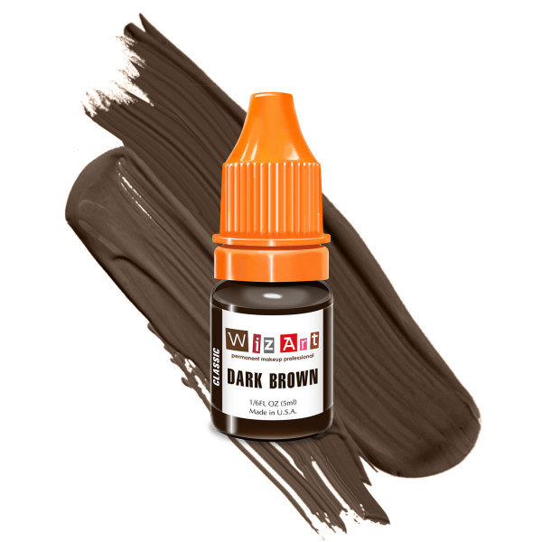 Пігмент WizArt Classic Dark Brown для перманентного макіяжу брів, 5мл