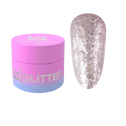 Блесточки для ногтей Luna Sapphire Gel №3, 5 мл, фото 1