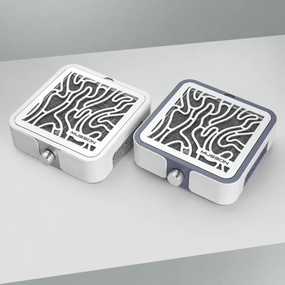 Витяжка для манікюру та педикюру Musson X2 72W з вугільним НЕРА-фільтром срібляста, фото 7