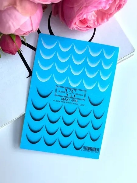 Слайдер для нігтів VS Nails Maxi №098 Френч чорно-білий, фото 2