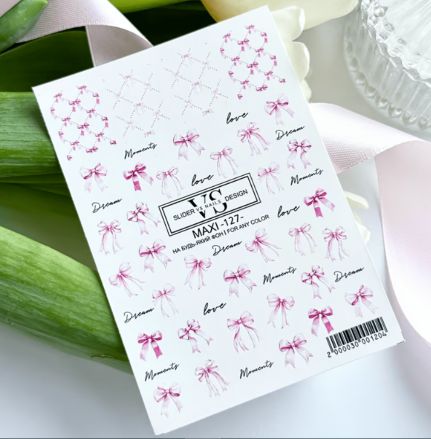 Слайдер для ногтей VS Nails Maxi №127 Банты, фото 1