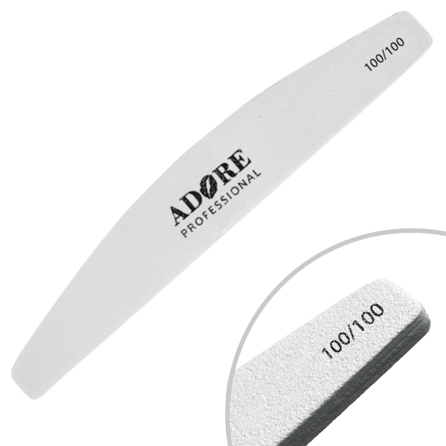 Пилка для нігтів Adore Professional півколо 100/100 грит, фото 1