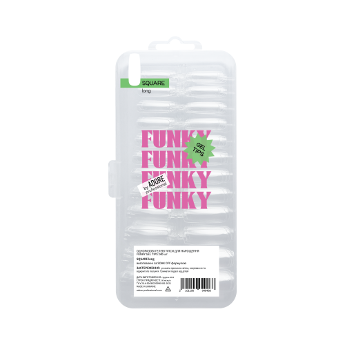 Тіпси гелеві Adore Professional Funky Gel Tips Square Long, фото 1