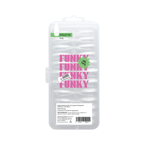 Тіпси гелеві Adore Professional Funky Gel Tips Stilette Long , фото 1