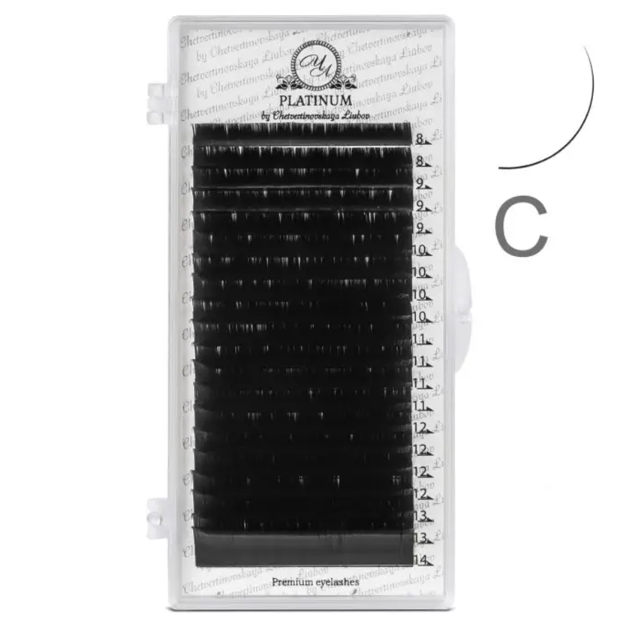 Ресницы Platinum черные C 0.07 12 мм, фото 1