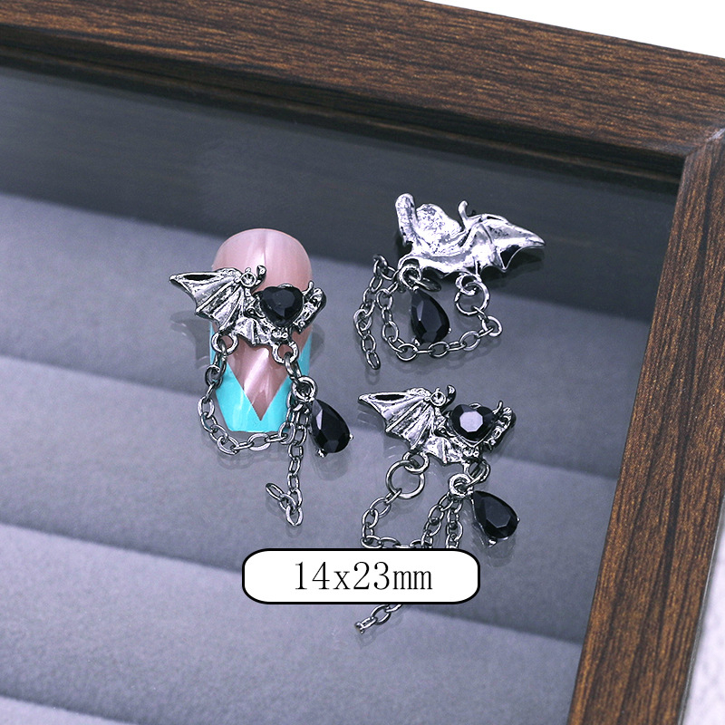 Шармы (фигурки) для ногтей Крыло No. 14 14х23 мм (1 шт) серебристые, фото 1