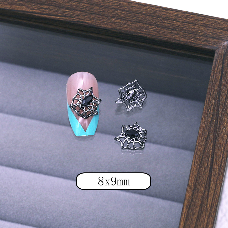 Шарми (фігурки) для нігтів Павутина No. 9 8х9 мм (1 шт) сріблясті, фото 1