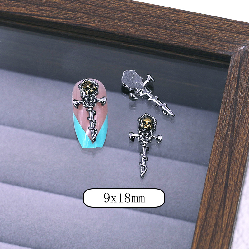 Шармы (фигурки) для ногтей Скипетр No. 13 9х18 мм (1 шт) серебристые, фото 1