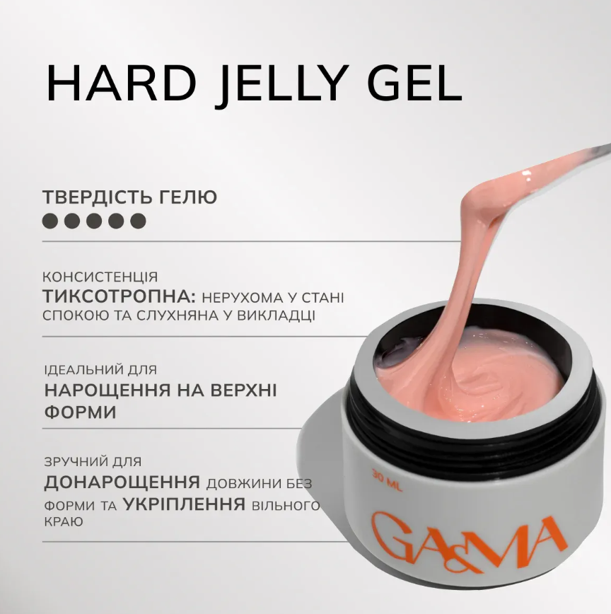 Гель моделюючий GA&MA Hard Jelly Gel Clear 30 мл, фото 3