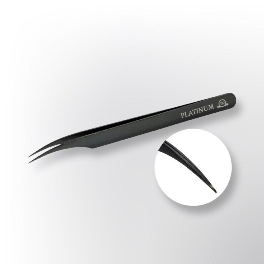 Пінцет прямий Platinum Plasma №44 чорний, фото 1