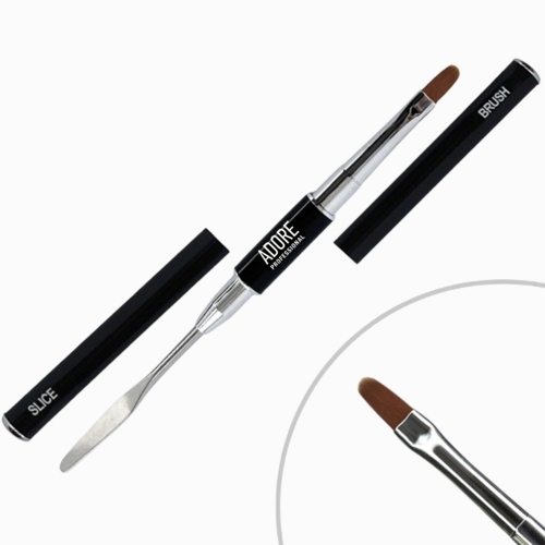 Пензлик двосторонній Adore Professional Acryl Gel Brush & Sliсe , фото 1