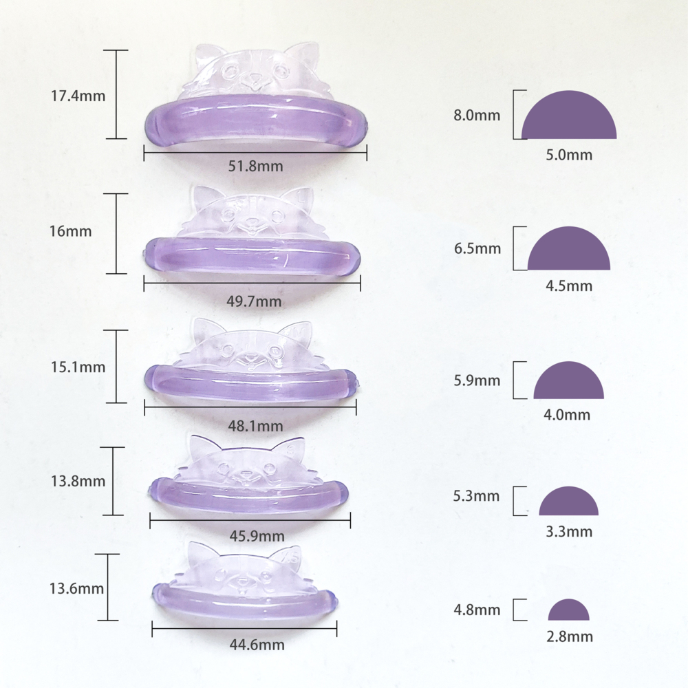 Набір валиків для ламінування вій Cat 5 пар (S M M1 M2 L ) фіолетові, фото 3