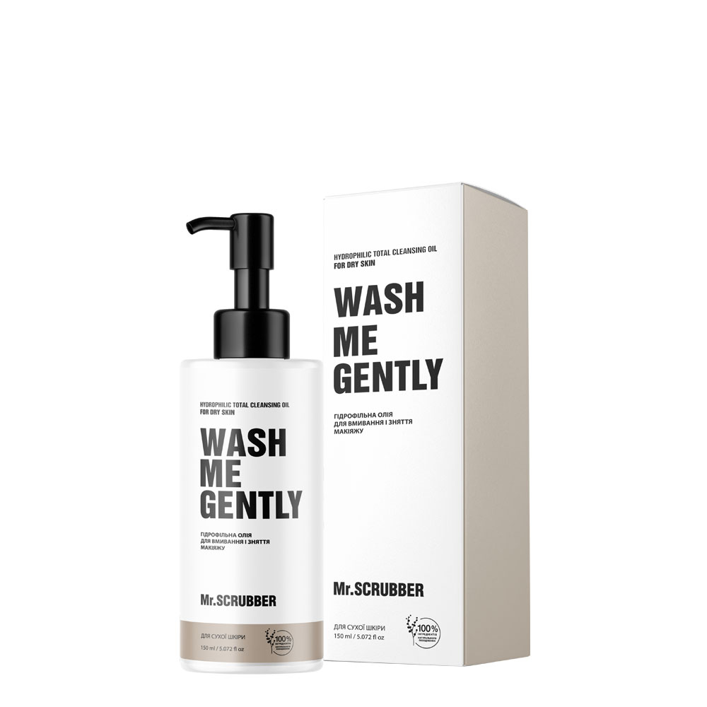 Олія гідрофільна для вмивання і зняття макіяжу Mr.Scrubber Wash Me Gently для сухої шкіри 150 мл, фото 1