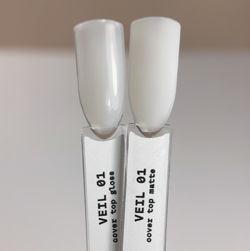 Топ камуфлирующий матовый Biblioteka Matte Cover Top №01 Veil Полупрозрачный молочный 10 мл, фото 3