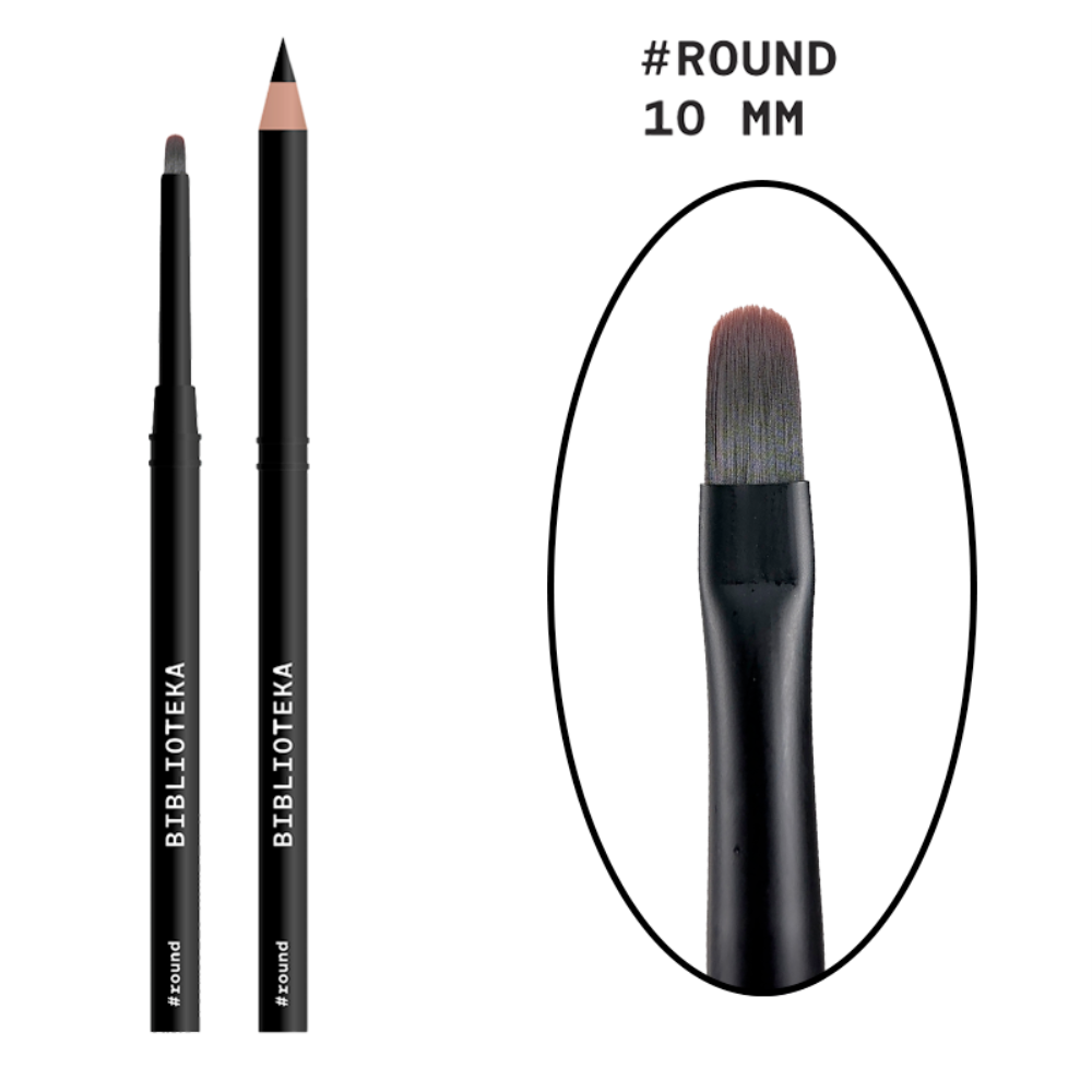 Пензлик для гелю, бази, топа Biblioteka Round 10 мм, фото 1